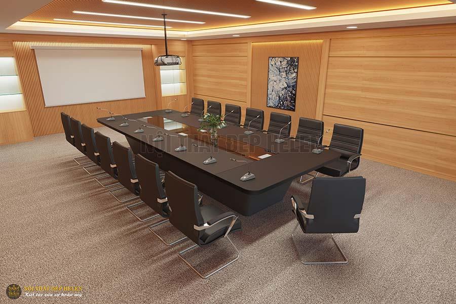 Bàn họp 16 ghế siêu cao cấp, phủ Laminate rất cao cấp, thiết kế tinh tế đẳng cấp – HL02